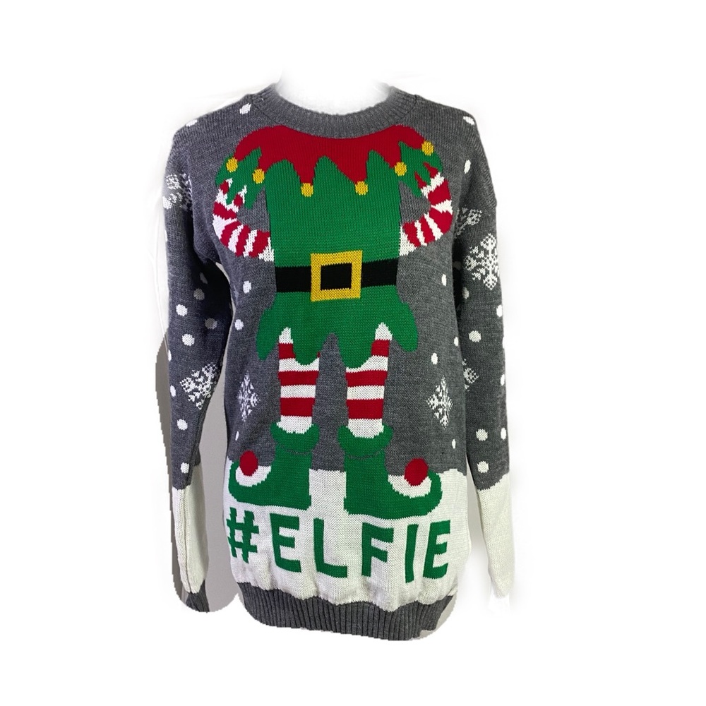Elfie Elf Christmas Holiday Ugly Sweater
